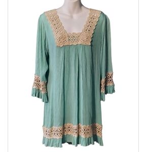 NWT Shoreline Aqua Coverup with Ecru Lace Detail ~S